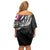 Hawaii Flag Day Family Matching Off Shoulder Short Dress and Hawaiian Shirt Hawaiian Maile Lei
