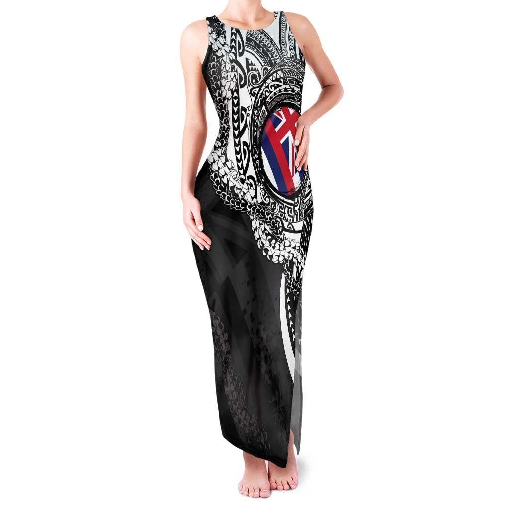 Hawaii Flag Day Family Matching Tank Maxi Dress and Hawaiian Shirt Hawaiian Maile Lei