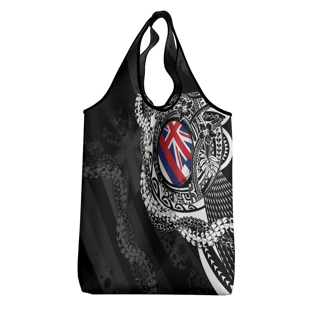 Hawaii Flag Day Grocery Bag Hawaiian Maile Lei