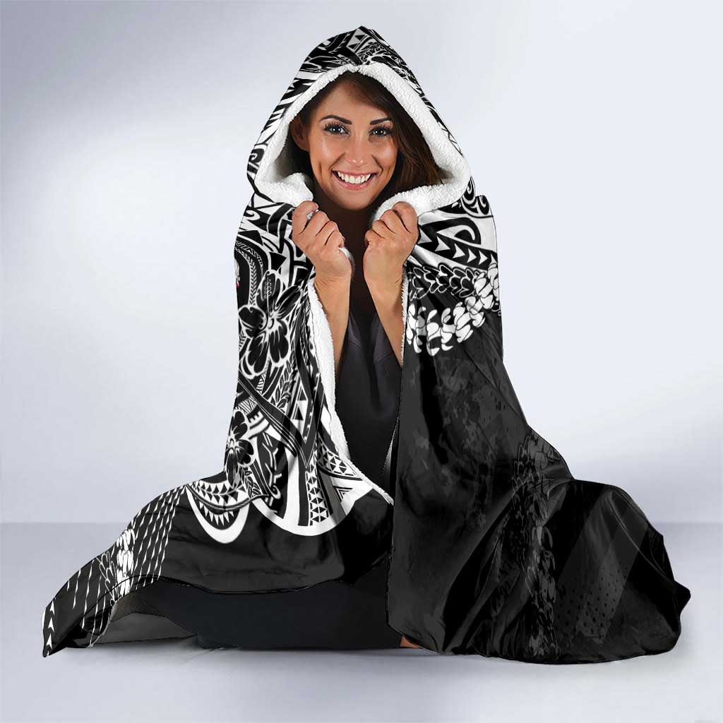 Hawaii Flag Day Hooded Blanket Hawaiian Maile Lei