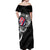 Hawaii Flag Day Off Shoulder Maxi Dress Hawaiian Maile Lei