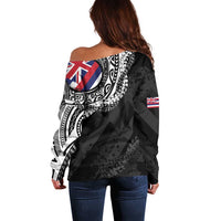 Hawaii Flag Day Off Shoulder Sweater Hawaiian Maile Lei