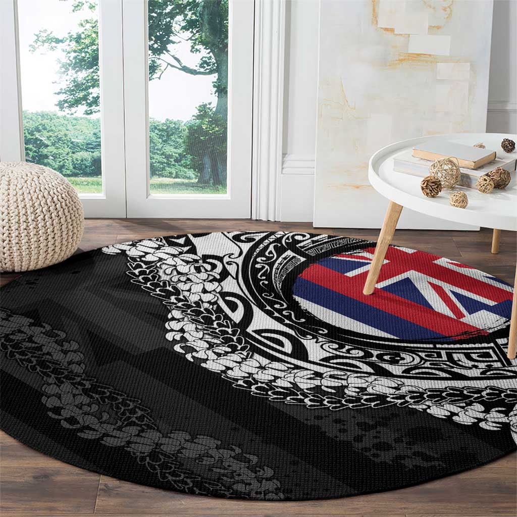 Hawaii Flag Day Round Carpet Hawaiian Maile Lei
