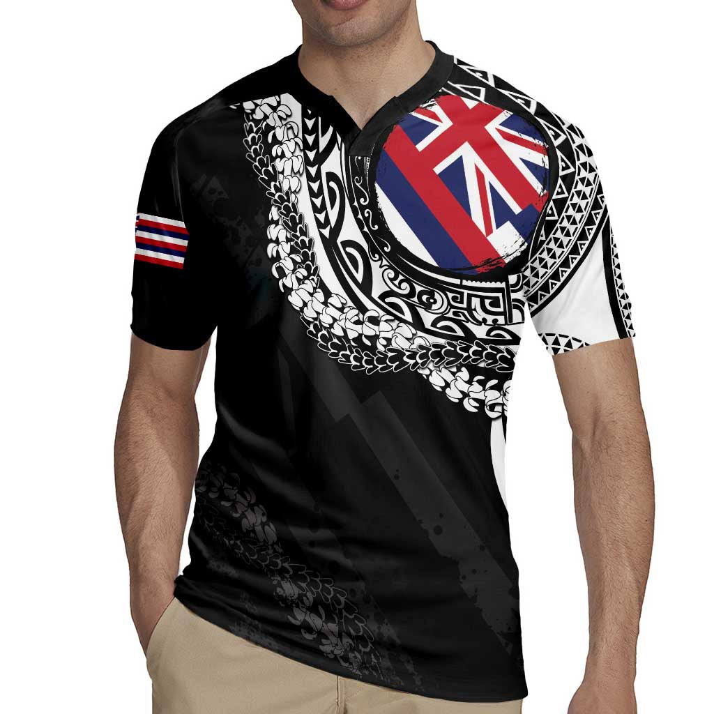 Hawaii Flag Day Rugby Jersey Hawaiian Maile Lei