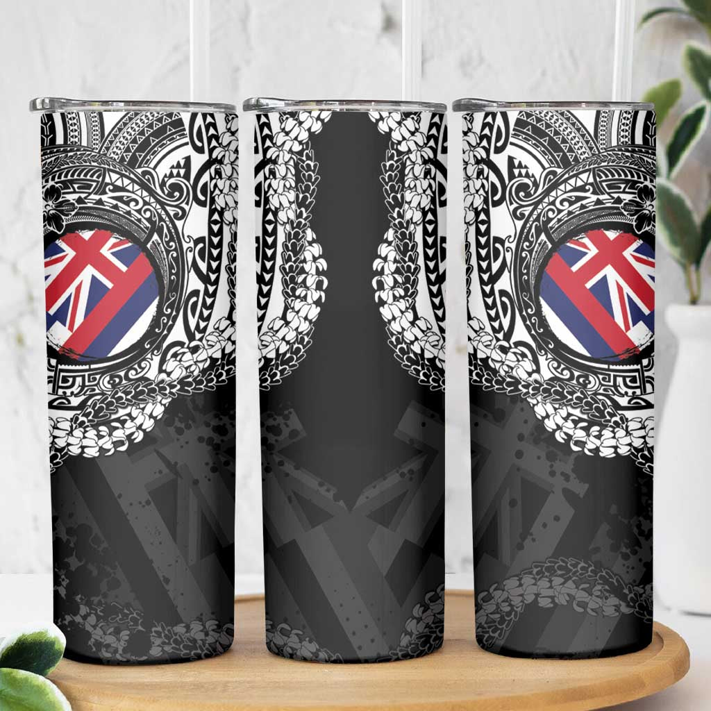 Hawaii Flag Day Skinny Tumbler Hawaiian Maile Lei