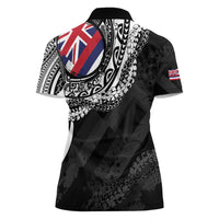 Hawaii Flag Day Women Polo Shirt Hawaiian Maile Lei