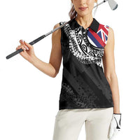 Hawaii Flag Day Women Sleeveless Polo Shirt Hawaiian Maile Lei LT05 - Polynesian Pride