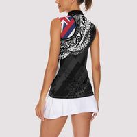 Hawaii Flag Day Women Sleeveless Polo Shirt Hawaiian Maile Lei LT05 - Polynesian Pride