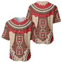 Samoa Language Week Baseball Jersey Samoan Motif With Red Hibiscus LT05 - Polynesian Pride