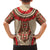 Samoa Language Week Family Matching Off Shoulder Short Dress and Hawaiian Shirt Samoan Motif With Red Hibiscus