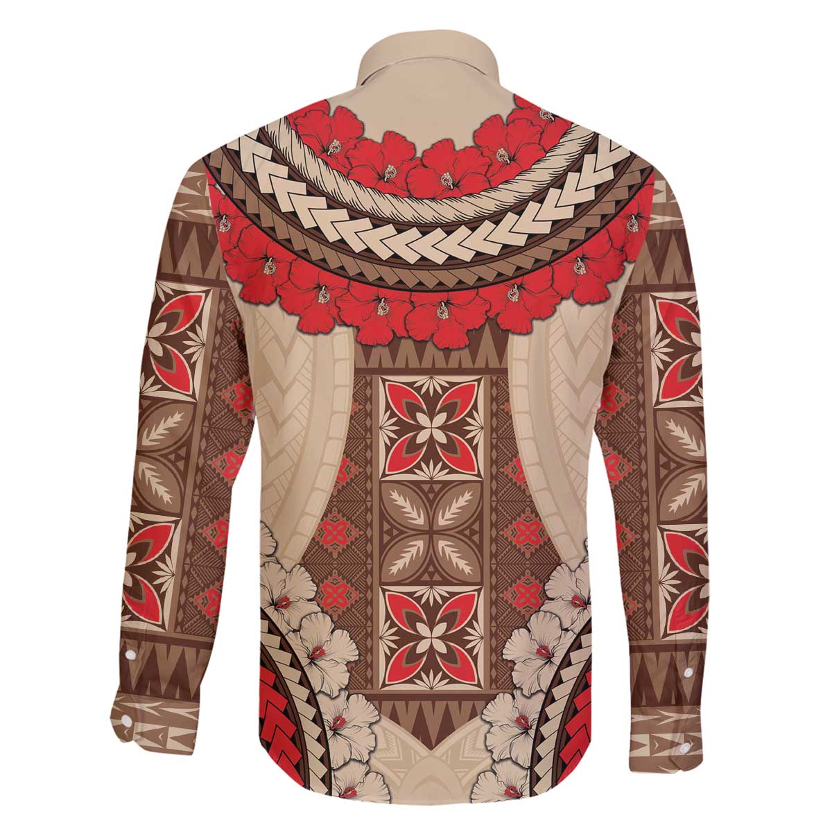 Samoa Language Week Family Matching Off Shoulder Short Dress and Hawaiian Shirt Samoan Motif With Red Hibiscus