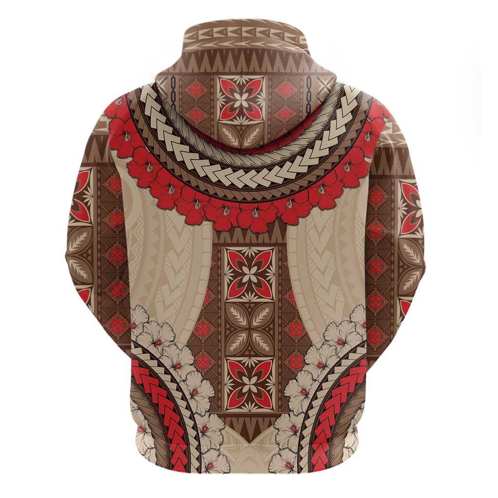 Samoa Language Week Hoodie Samoan Motif With Red Hibiscus LT05 - Polynesian Pride