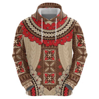 Samoa Language Week Hoodie Samoan Motif With Red Hibiscus LT05 - Polynesian Pride