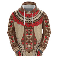 Samoa Language Week Hoodie Samoan Motif With Red Hibiscus LT05 - Polynesian Pride