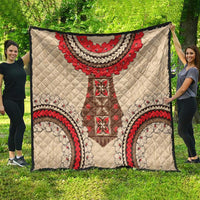 Samoa Language Week Quilt Samoan Motif With Red Hibiscus LT05 - Polynesian Pride
