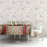 Samoa Language Week Tablecloth Samoan Motif With Red Hibiscus