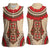 Samoa Language Week Women Sleeveless Polo Shirt Samoan Motif With Red Hibiscus