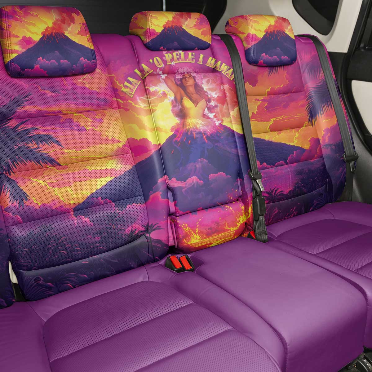 Hawaii Kilauea Volcano Back Car Seat Cover There Is Pele Goddess Of The Volcano - Polynesian Pride