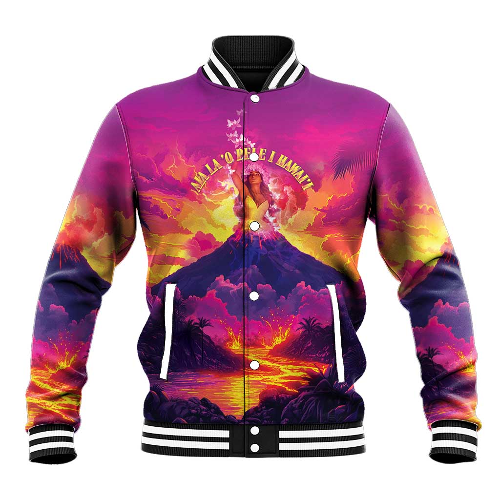 Hawaii Kilauea Volcano Baseball Jacket There Is Pele Goddess Of The Volcano - Polynesian Pride