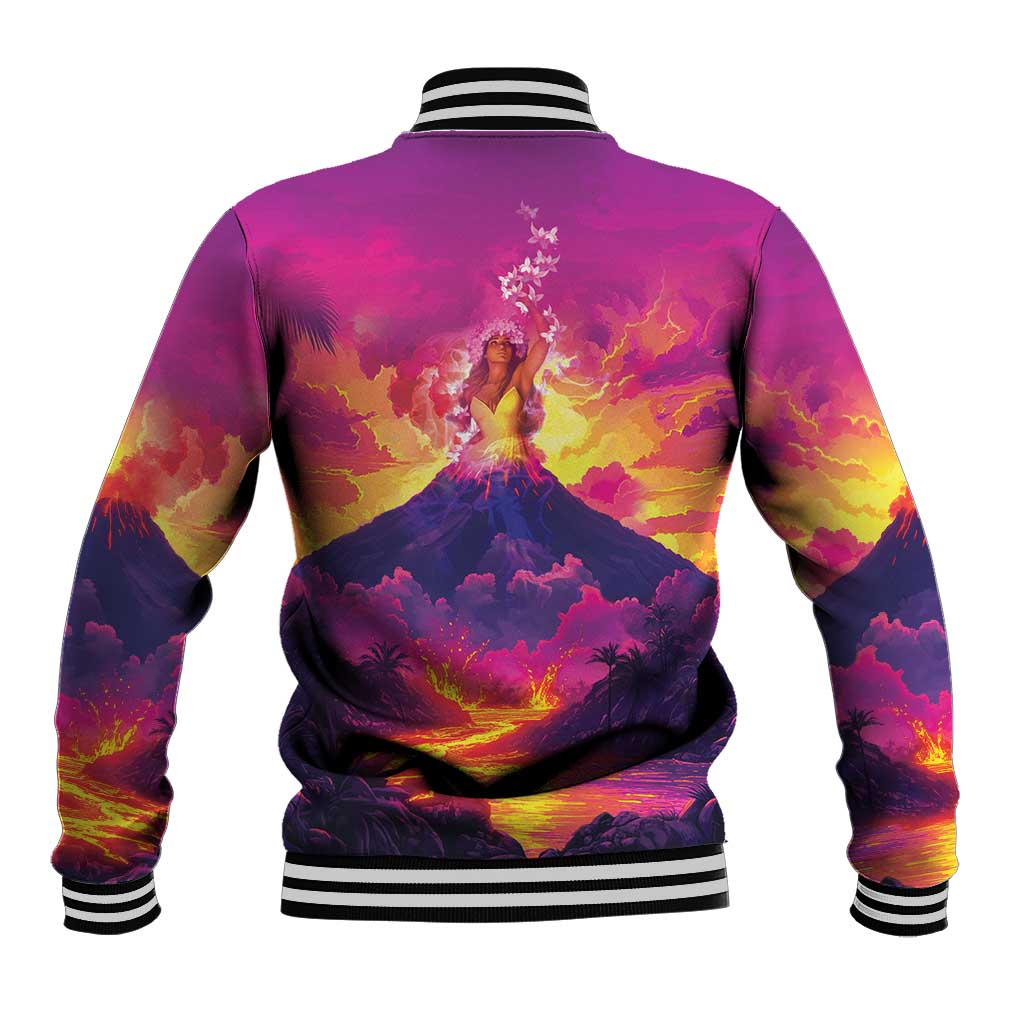 Hawaii Kilauea Volcano Baseball Jacket There Is Pele Goddess Of The Volcano - Polynesian Pride