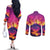 Hawaii Kilauea Volcano Couples Matching Off The Shoulder Long Sleeve Dress and Long Sleeve Button Shirt There Is Pele Goddess Of The Volcano - Polynesian Pride