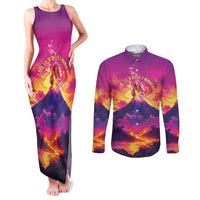 Hawaii Kilauea Volcano Couples Matching Tank Maxi Dress and Long Sleeve Button Shirt There Is Pele Goddess Of The Volcano - Polynesian Pride