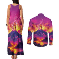 Hawaii Kilauea Volcano Couples Matching Tank Maxi Dress and Long Sleeve Button Shirt There Is Pele Goddess Of The Volcano - Polynesian Pride
