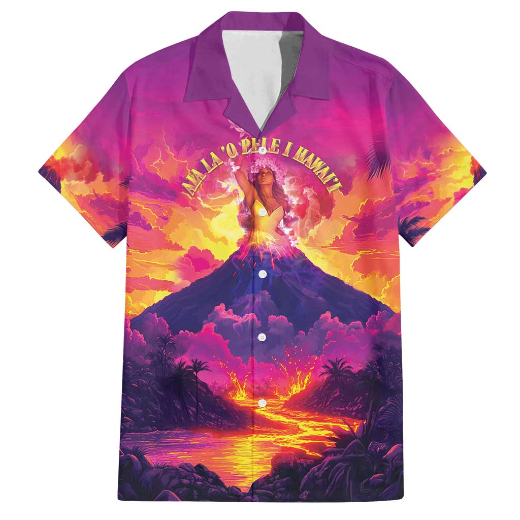 Hawaii Kilauea Volcano Family Matching Long Sleeve Bodycon Dress and Hawaiian Shirt There Is Pele Goddess Of The Volcano - Polynesian Pride