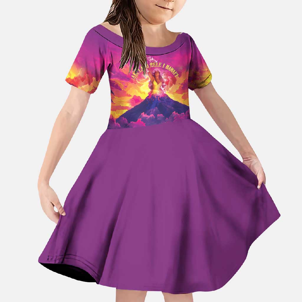 Hawaii Kilauea Volcano Family Matching Short Sleeve Bodycon Dress and Hawaiian Shirt There Is Pele Goddess Of The Volcano - Polynesian Pride