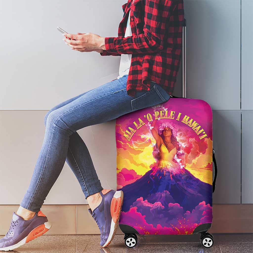 Hawaii Kilauea Volcano Luggage Cover There Is Pele Goddess Of The Volcano - Polynesian Pride