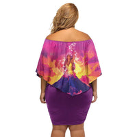 Hawaii Kilauea Volcano Off Shoulder Short Dress There Is Pele Goddess Of The Volcano - Polynesian Pride