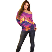 Hawaii Kilauea Volcano Off Shoulder Sweater There Is Pele Goddess Of The Volcano - Polynesian Pride