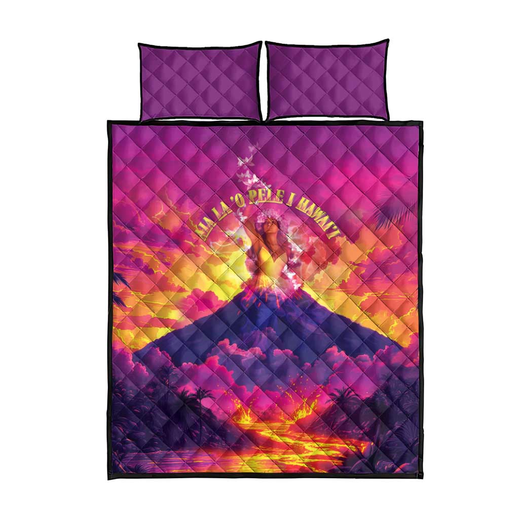Hawaii Kilauea Volcano Quilt Bed Set There Is Pele Goddess Of The Volcano - Polynesian Pride