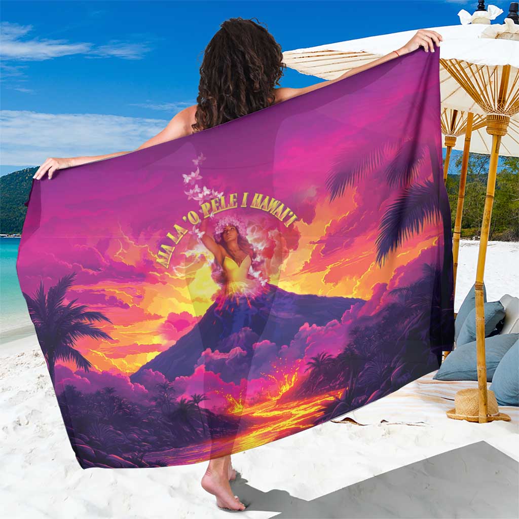 Hawaii Kilauea Volcano Sarong There Is Pele Goddess Of The Volcano LT05 One Size 44 x 66 inches Purple - Polynesian Pride