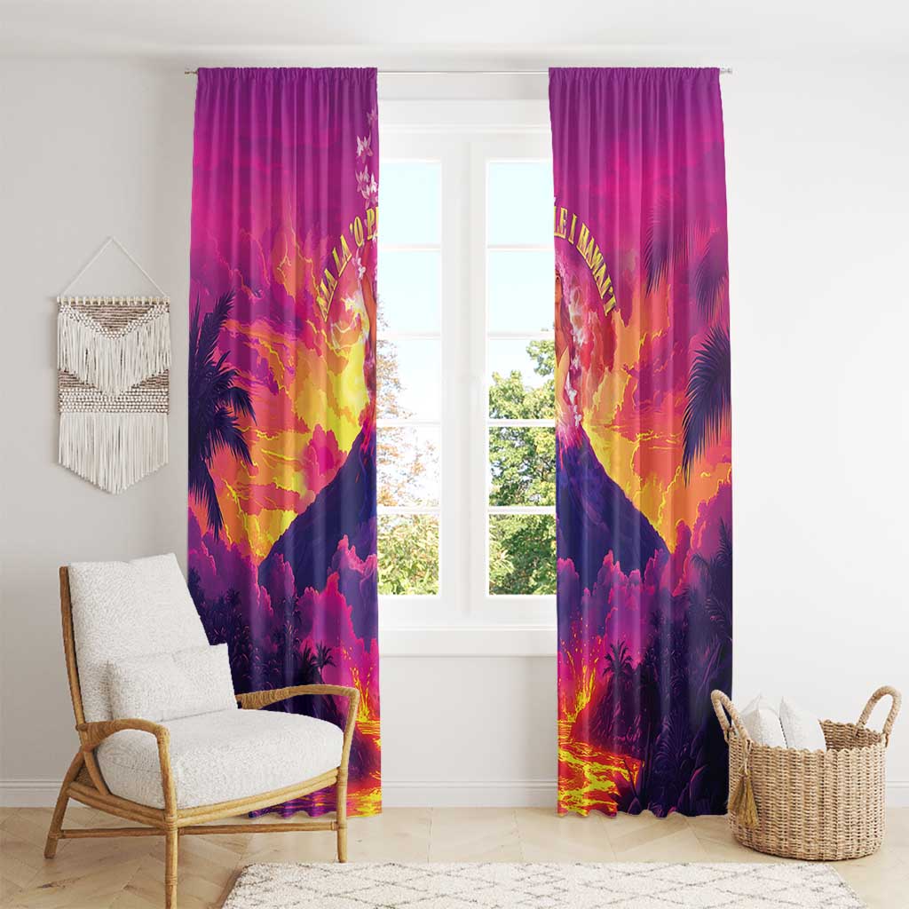 Hawaii Kilauea Volcano Window Curtain There Is Pele Goddess Of The Volcano - Polynesian Pride