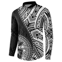 Hibiscus With Black Austronesian Tattoo Pattern Button Sweatshirt - Polynesian Pride