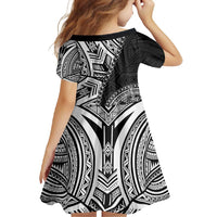 Hibiscus With Black Austronesian Tattoo Pattern Family Matching Long Sleeve Bodycon Dress and Hawaiian Shirt LT05 - Polynesian Pride