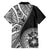 Hibiscus With Black Austronesian Tattoo Pattern Family Matching Off Shoulder Short Dress and Hawaiian Shirt - Polynesian Pride