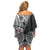 Hibiscus With Black Austronesian Tattoo Pattern Family Matching Off Shoulder Short Dress and Hawaiian Shirt - Polynesian Pride
