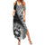 Hibiscus With Black Austronesian Tattoo Pattern Family Matching Summer Maxi Dress and Hawaiian Shirt - Polynesian Pride