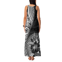 Hibiscus With Black Austronesian Tattoo Pattern Family Matching Tank Maxi Dress and Hawaiian Shirt - Polynesian Pride