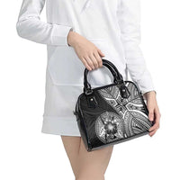 Hibiscus With Black Austronesian Tattoo Pattern Shoulder Handbag - Polynesian Pride