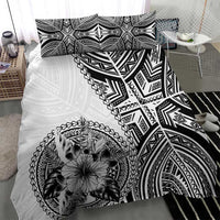 Hibiscus With White Austronesian Tattoo Pattern Bedding Set - Polynesian Pride