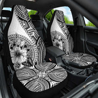 Hibiscus With White Austronesian Tattoo Pattern Car Seat Cover - Polynesian Pride