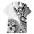 Hibiscus With White Austronesian Tattoo Pattern Family Matching Off Shoulder Short Dress and Hawaiian Shirt - Polynesian Pride