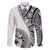 Hibiscus With White Austronesian Tattoo Pattern Family Matching Summer Maxi Dress and Hawaiian Shirt - Polynesian Pride