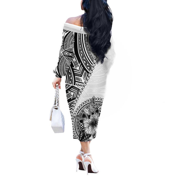 (Custom Personalised) Wallis et Futuna Off Shoulder Long Dress Hibiscus Flowers Red