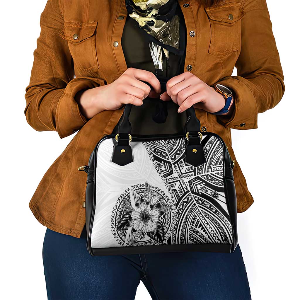 Hibiscus With White Austronesian Tattoo Pattern Shoulder Handbag - Polynesian Pride