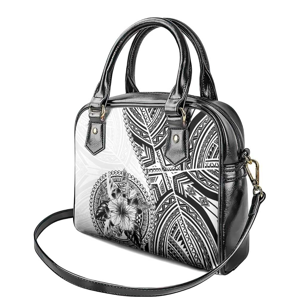Hibiscus With White Austronesian Tattoo Pattern Shoulder Handbag - Polynesian Pride