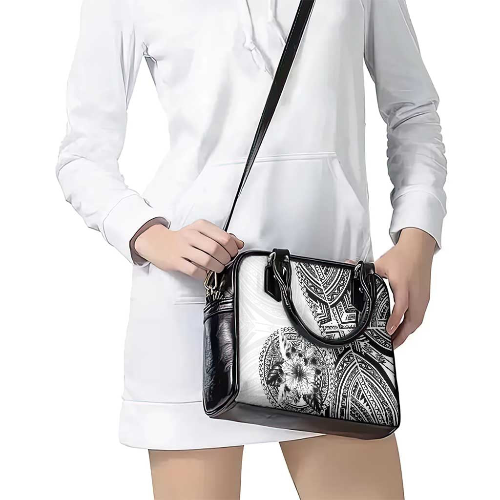 Hibiscus With White Austronesian Tattoo Pattern Shoulder Handbag - Polynesian Pride